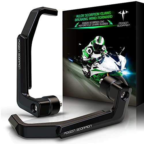 Motorcycle Lever Guards | POISON SCORPION CNC Clutch Brake Handlebar Protector Compatible with EX250 EX300 EX400 EX650 KLE650 Z125 Z400 Z750 Z800 Z900 Z900RS Z1000 Z1000SX ZX6R ZX9R ZX10R ZX12R ZX14R