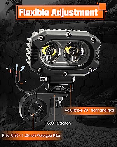 UNI-SHINE Z4F+69 4 Inch LED Cube Pod Lights with Universal Clamp Bracket, Off-Road Driving & Fog Lights for Truck, ATV, UTV, SUV, Motorcycle - color: Z4F+69