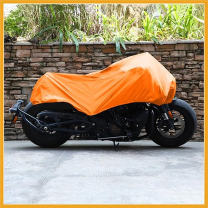 Motorcycle Cover Lightweight Half Cover Outdoor Waterproof Rain Dust Protector Orange M Size for Most Full Dress Touring Cruiser Replacement