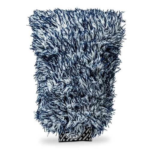 Chemical Guys, The Dually, Dual-Fiber, Wet-Dry Use, Microfiber Wash Mitt, (Car Wash Mitt Great for Car, Truck, SUV, RV, & More) Dark Blue + White, MIC517 - size: 1 Pack, style: Wash Mitt