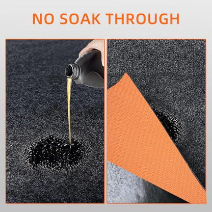17 x 7.4 Ft Extra Large Garage Floor Mat, Premium Oil Leaks Absorbent Oil Spill Mat, Waterproof Backing Garage Mat, Reusable, Washable, Protects Floor, Durable Upgraded (TPR Non-Slip) - size: 7.4*17FT TPR