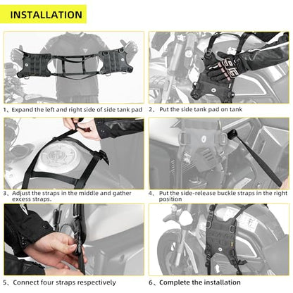 Rhinowalk Motorcycle Tail Bag Base, Universal Saddle Bag Mount - color: Black Saddle Mount, size: Fuel Tank Double Saddle