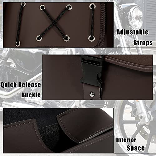Motoforti Pair Motorcycle Saddlebag Side Tool Bags Cycling Luggage Bag Waterproof Quick Release Buckles - color: Brown