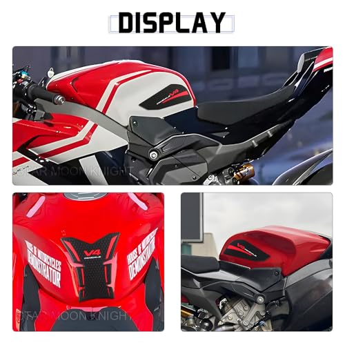 V4 S Carbon Tank Grip Anti-slip Stickers Decals Knee Pad For Ducati Panigale V4 V4 S 2025+ Tank Pads Accessories (Left and Right) - color: Left and Right