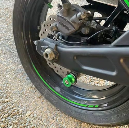 Motorcycle Swing Arm Spools M8 Paddock Slider Stand Bobbins For Z650 RS EX650 Ninja 650KRT 650R Vulcan S 650 VN650 Versys650cc KLE650 2026 2025 2024 Swingarm Spool Accessories (Green) - color: Green