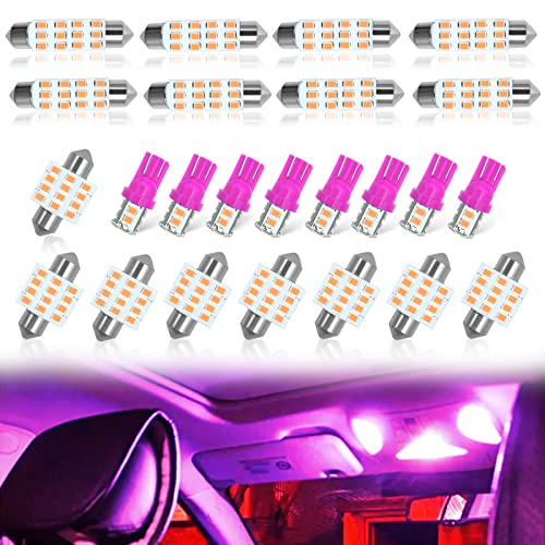 YOGEIER Car LED Bulb, Pink, 24 Sets, Compatible with All Vehicles, Wide Range of Applications, Easy Installation - color: pink
