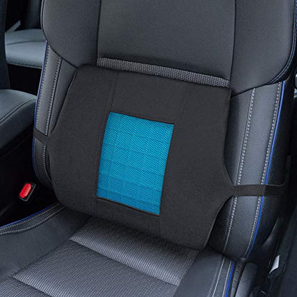 Motor Trend Cooling Car Lumbar Support Cushion - Made with Memory Foam for Maximum Coccyx Comfort & Back Tailbone Pain Relief, Ideal for Car and Office Chairs (MTCG-100) - style: Lumbar Support