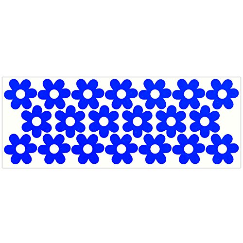 LiteMark Reflective Petal Flower Power Vinyl Stickers, Great for Laptop, Phone, Helmets, Bicycles - Light Blue, Pack of 20 Pcs - color: Light Blue