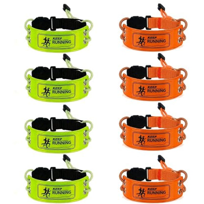 8 PCS Reflective Ankle Bands for Cycling & Running, High Visibility Elastic Pant Leg Straps, Adjustable Safety Gear for Men Women