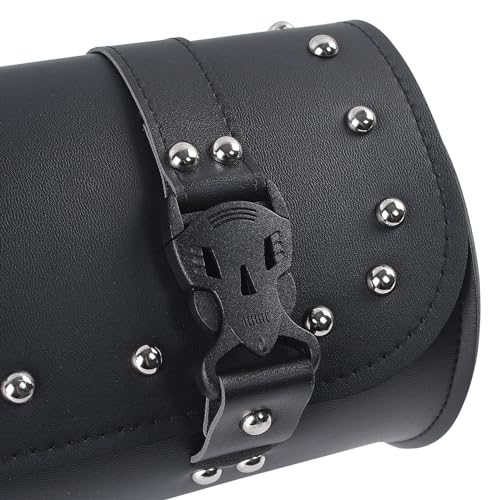 H RUO Motorcycle Handlebar Bag Saddlebag Tool Storage Pouch with Lock Handlebar Fork Bag Sissy Bar Roll Bag Universal for Harley Sportster Softail Dyna Suzuki Yamaha