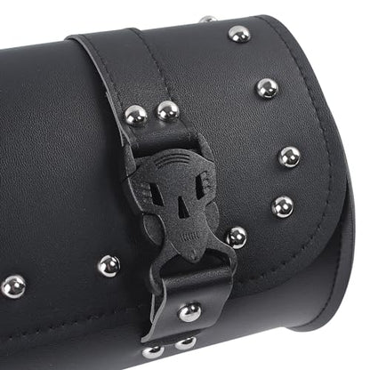 H RUO Motorcycle Handlebar Bag Saddlebag Tool Storage Pouch with Lock Handlebar Fork Bag Sissy Bar Roll Bag Universal for Harley Sportster Softail Dyna Suzuki Yamaha