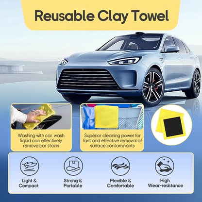 2PCS Clay Towel Auto Detailing, Clay Bar Towel Cloth Auto Detailing for Car (12 x 12 in) (Yellow) - color: Yellow
