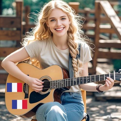 4 PCS Flag Stickers - France Flag Stickers Decals for Cup Computer Laptop Car Bumper Window Helmet Musical Instrument with Smooth Surface - size: France