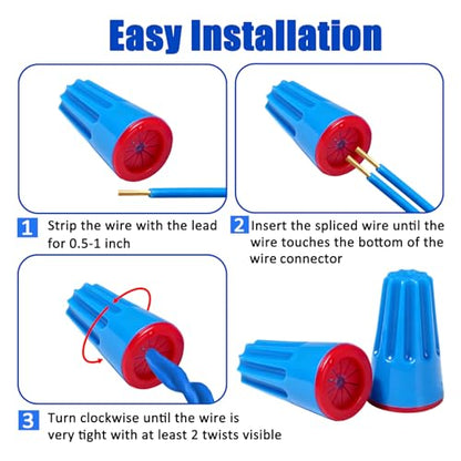 15PCS Waterproof Wire Electrical Connectors 22AWG-14AWG,Outdoor Seal Electrical Twist Nuts Caps Cable Terminal Connector for Landscape Light, Irrigation Valves, Wet Location Installation