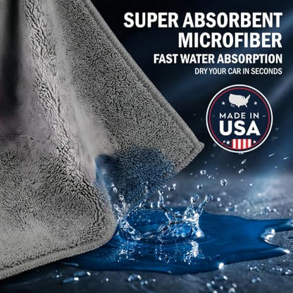 2 Pack Professional Large Microfiber Car Drying Towels (31" x 24"), Scratch Free, Lint Free, Highly Absorbent Quick Drying Towel Cloth for Cars, SUVs, RVs, Trucks Boats, Car Detailing