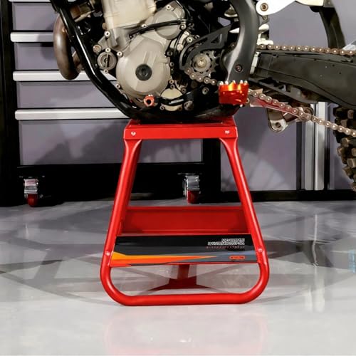 CHANGCHENG Motorcycle Stand Detachable Dirt Bike Stand Universal Anti-skid Maintenance for Most Motorcycle Dirt Bike Ebike KLX110 Surron Talaria Eride Pro Tuttio Red - color: Red