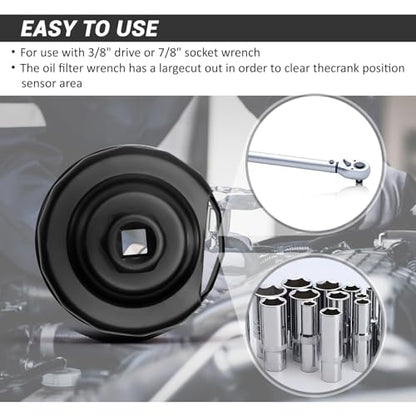 76mm 14Flutes Oil Filter Cap Wrench Removal Tool Socket, Fit for 1984-2021 Harley Spin-On Oil Filters (Except '15-Later XG)