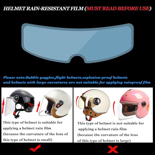 4 PCS Motorcycle Helmet Visor Anti Fog Film for AGV AX-8 Dual 2012-2015, Rain Resistant HD Helmet Shield Films, Clear Patch, Anti-Steaming Insert, Clear Vision