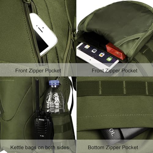 ArcEnCiel 15L Motorcycle Backpack Tactical Bag Rucksacks for Outdoor Camping Trekking Hunting with Patch - color: Green