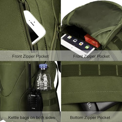 ArcEnCiel 15L Motorcycle Backpack Tactical Bag Rucksacks for Outdoor Camping Trekking Hunting with Patch - color: Green
