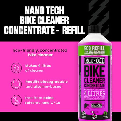 Muc-Off Bike Cleaner Concentrate | Powerful Nano Tech Bike Cleaner | Safe on Carbon Fibre, Biodegradable Formula for Bicycle and Motorcycle Cleaning - size: 33.8 Fl Oz (Pack of 1)