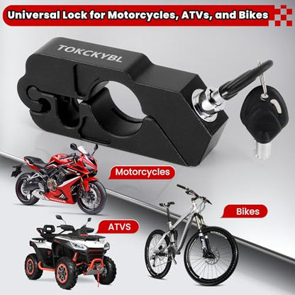 Motorcycle Lock, Heavy Duty Anti Theft Helmet, Brake and Handlebar Lock, Universal for Motorcycles, ATVs, Dirt Bikes, Mopeds, Scooters, Black - color: Black
