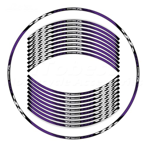 CBR 17 inch Wheel Rim Stickers Decals Tape Compatible with CBR1000RR-R 2004-2025 Motorcycle Reflective Rim Tapes Sticker Stripe (Purple) - color: Purple