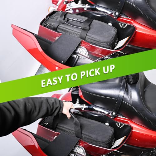 Mofun Saddlebag Liner Bags Hard Saddle Liner bag Organizer With Bright Orange Compatible with Harley Touring Street Road Electra Glide Road King 1993-2025, 2 Bags - style: Black With Red Liner