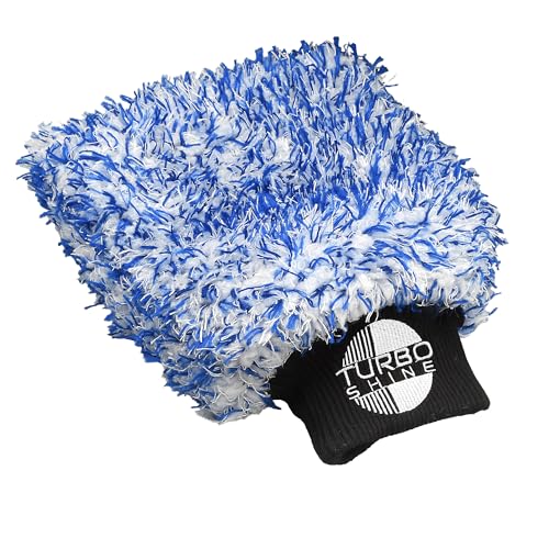 Long Pile Microfiber Wash Mitt, Swirl-Free Finish, for Cars, Trucks, Boats, RVs and Motorcycles, Machine Washable, Auto Detailing (1, Blue) - color: Blue