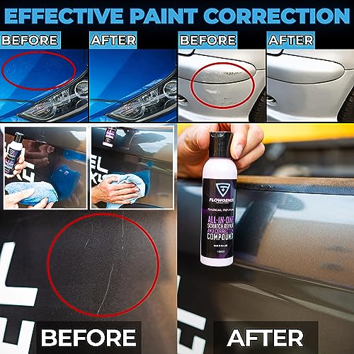 Instant Car Scratch Remover for Vehicles, All-in-One Car Paint Scratch Repair and Polishing Compound (4 oz) - Incl. Microfiber Applicator and Microfiber Towel - color: Instant Scratch Repair