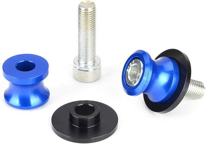 Goldfire 2pcs 8MM M8 X1.5 Motorcycle Swing arm Sliders Spools CNC Swing Arm Stand Screw for Kawasaki Z650 Z800 Z900 Z1000 Accessories(Blue) - color: Blue