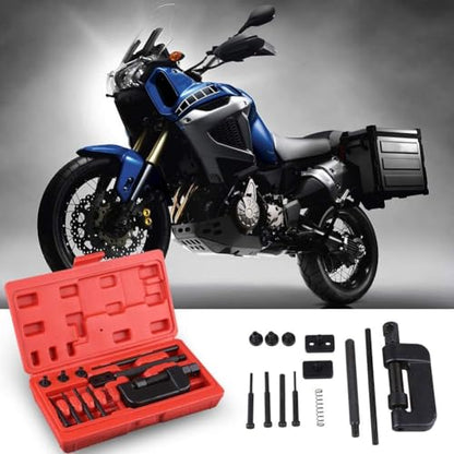 Motorcycle Chain Breaker, Heavy Duty Chain Splitter/Breaker Link Riveting Tool Kit Replacement for Motorcycle, Bike, ATV Bicycle Repair Tools