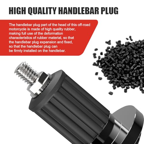 2 PCS Universal Motorcycle Bar End Plug, Shockproof Handlebar End Caps, 7/8" Aluminum Alloy Handlebar Grip End Caps Replacement, for Most Motorcycles (Black) - color: Black