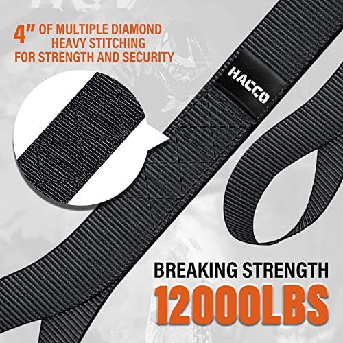 Haccoplanet 8PK Soft Loop Motorcycle Tie-Down Straps, 1.6 x 17inch 10000LB Break Strength, Heavy Duty Tie Down Loops for Securing ATV, UTV, Dirt Bike, Lawn & Garden Equipment (Black) - color: Black