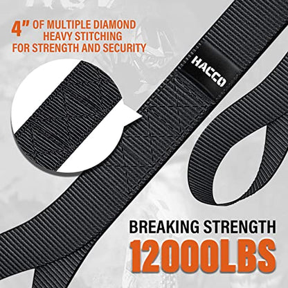 Haccoplanet 8PK Soft Loop Motorcycle Tie-Down Straps, 1.6 x 17inch 10000LB Break Strength, Heavy Duty Tie Down Loops for Securing ATV, UTV, Dirt Bike, Lawn & Garden Equipment (Black) - color: Black