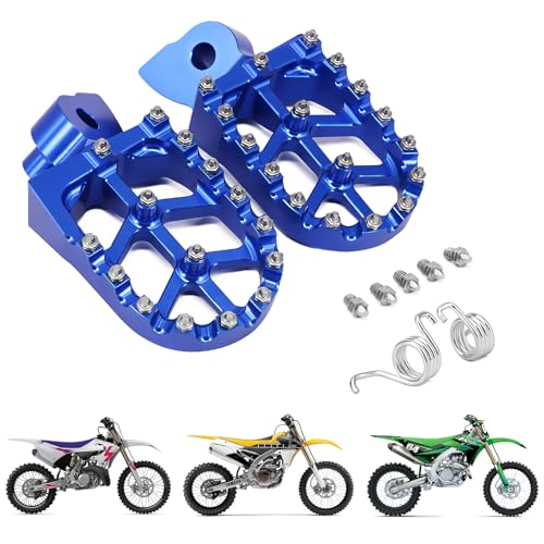 AnXin Dirt Bike Foot Pegs Motorcycle Footpegs Foot Pedals Rests CNC For YZ65 18-23 YZ85 02-23 YZ125 97-23 YZ250 98-23 YZ250F WR250F 01-23 YZ450F WR450F 03-23 YZ125X 17-23 YZ250X YZ250FX YZ450FX Blue - color: blue, size: YZ65-450 WR250-450