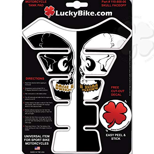 Skull Face Off Segmented Gas Tank Pad Head Universal Sticker Protector Scratch - size: Ying Yang