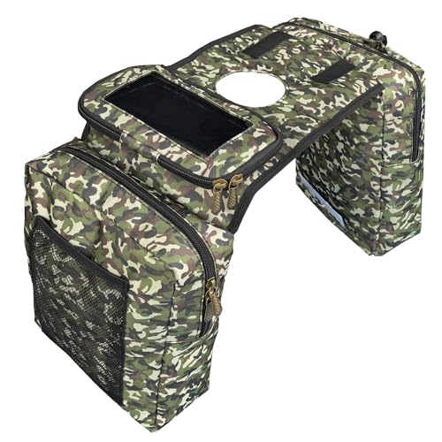 ATV Tank Bag Saddle Bag Waterproof Motorcycle Bag Compatible with Snowmobile Sportsman Scrambler FourTrax Grizzly UTV Hanging Storage Bag Camo Green - color: Camo Green