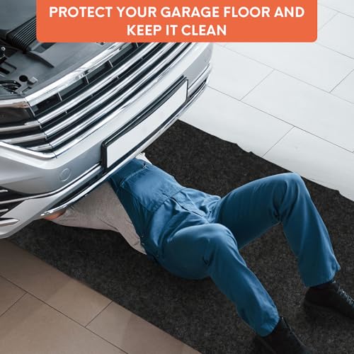 JERIA 1 Pcs 36 X 60 Inch Oil Spill Mat for Under Car Driveway,Oil Leaks Absorbent Oil Pad,Tape Rubber Mat Garage Floor with 8 PCS Tapes - size: 36" x 60" (1PCS)