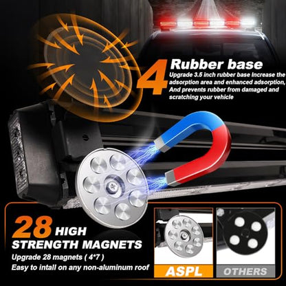 ASPL 26inch 126 LED Emergency Rooftop Strobe Lights Bar w/Controller Double Side Warning Hazard Snow Plow Flashing Light Traffic Advisor Safety Light for Work Trucks Vehicles Tow Pickup(Red/White) - color: Red/White