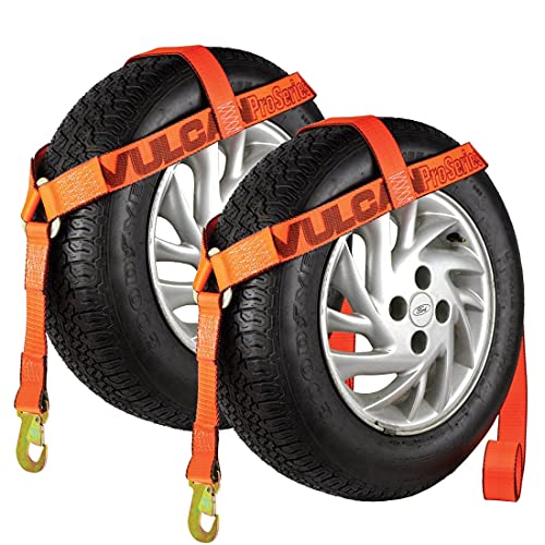 VULCAN Wheel Lift Harnesses with Snap Hooks - Bonnet Style - 2 Pack - PROSeries - 1,600 Pound Safe Working Load - size: PROSeries Orange