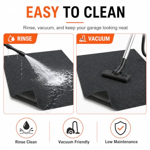 Extra Large Garage Floor Mat 8.8×22 FT – Heavy Duty Non‑Slip Waterproof Parking & Driveway Floor Mat, Reusable Garage Carpet Protection Rug for Garages, Driveways & Parking Lots