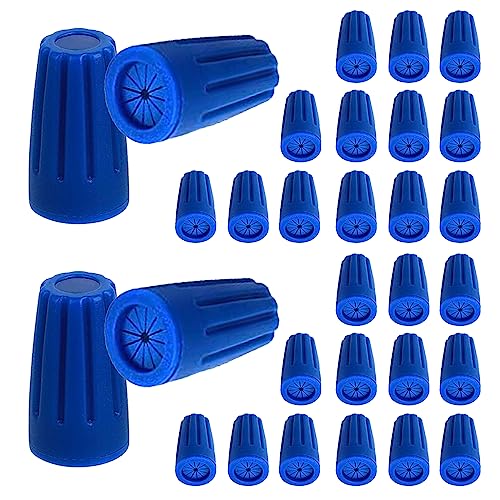 30PCS Waterproof Wire Electrical Connectors 22AWG-12AWG, Outdoor Seal Electrical Twist Nuts Caps Cable Terminal Connector for Landscape Light, Irrigation Valves, Wet Location Installation, Blue - color: Blue