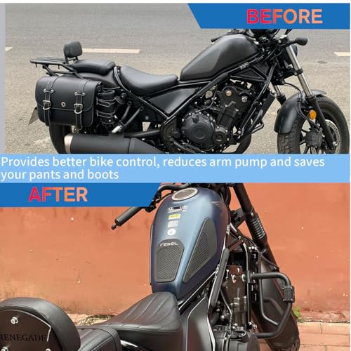 Motorcycle Fuel Gas Tank Stickers Compatible for Ho&nda Rebel CMX 250 300 500 2017-2025 Tank Grip Side Decals Anti Slip Tank Pads (B Style) - color: B Style
