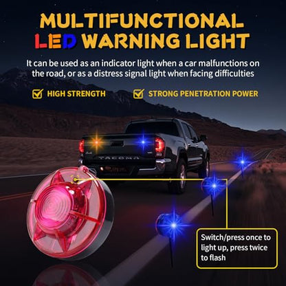 Tumecos Emergency Flare Alert Warning Signal Caution Light LED Beacon Pro with Magnetic Base for Vehicle (Blue 1) - color: Blue 1