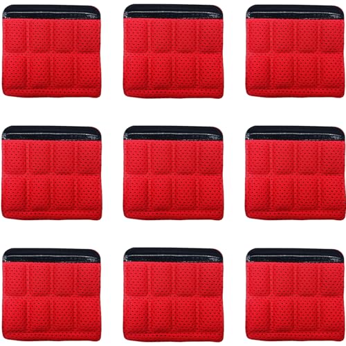 Helmet Chin Straps Jaw Pads Chin Pad Soft Foam Sponge Pad Strap Padding Replacement Lining Cushion Mat Liner Universal Fit for Cycling Bike Motorcycle Bicycle Riding - color: Red 9PCS