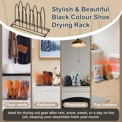 Enhon Metal Shoe Drying Rack, Boot, and Glove Dryer Rack for Shoes Inside Drying (Vent Cover Not Included)
