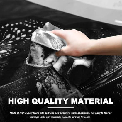 Car Wash Sponge, Large Scratch-Free Cross Cut Sponge for Soap and Rinseless Washing, Durable Ultra Soft Foam Grid Extra Absorbent Car Cleaning Sponge Pad, Car Accessories (Black) - color: Black