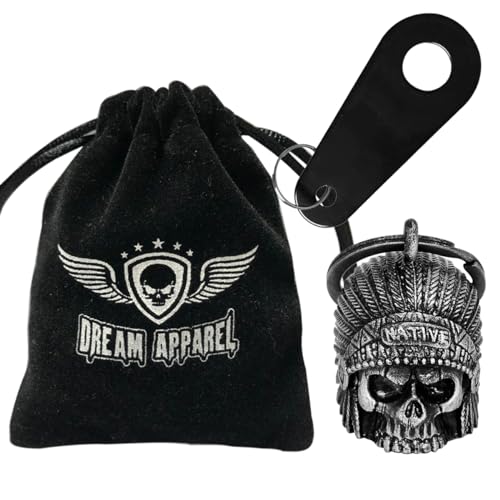 Dream Apparel Motorcycle Bell Guardian Angel Drive Away Gremlin, Biker Bell for Men Women Rider Riding, Good Luck Gift - color: Native W/ Words Sturgis 2022