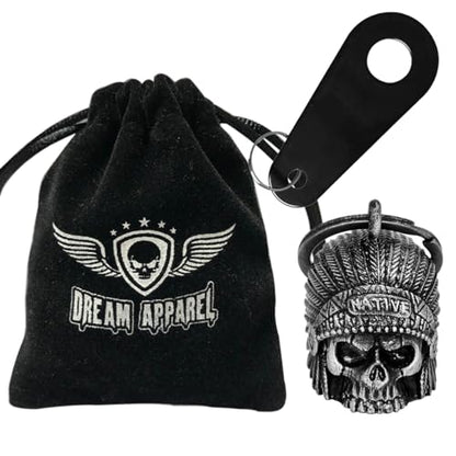 Dream Apparel Motorcycle Bell Guardian Angel Drive Away Gremlin, Biker Bell for Men Women Rider Riding, Good Luck Gift - color: Native W/ Words Sturgis 2022